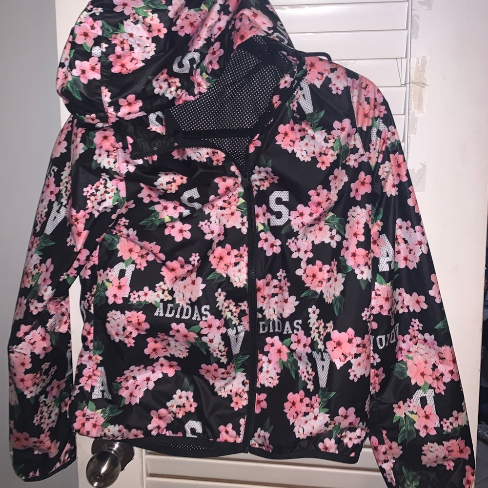 Adidas floral rain jacket